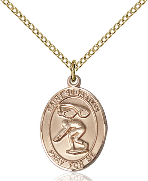 Gold Filled St. Sebastian / Swimming Pendant