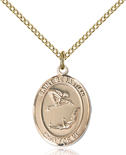 Gold Filled St Sebastian / Gymnastics Pendant