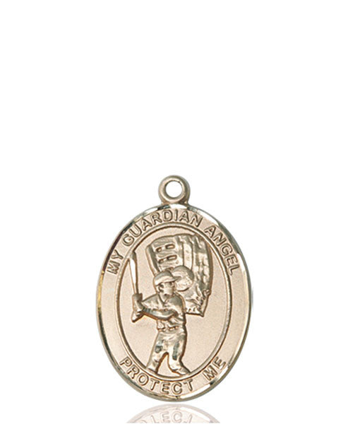 14kt Gold Guardian Angel / Baseball Medal