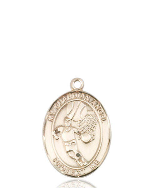 14kt Gold Guardian Angel / Basketball Medal