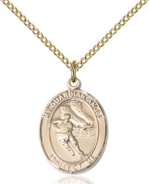 Gold Filled Guardian Angel/Hockey Pendant