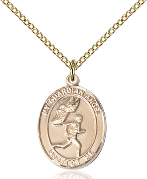 Gold Filled Guardian Angel/Track&Field-Men Pendant