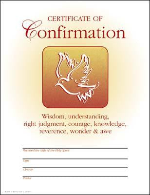 Confirmation Certificate 25 certificates per pack