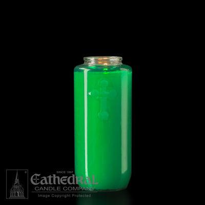 5 Day Offering Light  GREEN | Glass Bottle Style