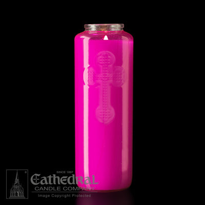 6 Day Offering Light  PINK | Glass Bottle Style