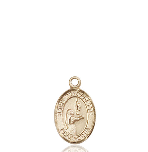 Medalla de Santa Bernardita en oro de 14kt
