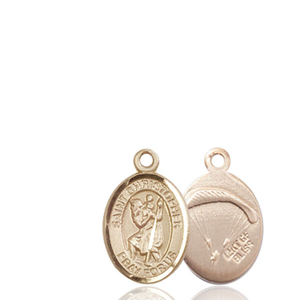 Medalla de San Cristóbal / Paracaidista en oro de 14kt