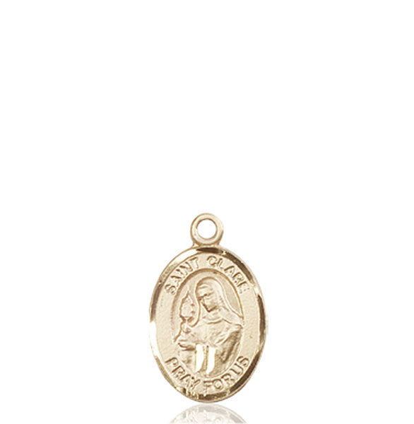 Medalla Santa Clara de Asís en oro de 14kt
