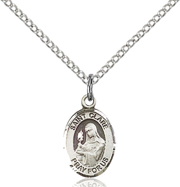 St. Clare Oval Medal Sterling Silver