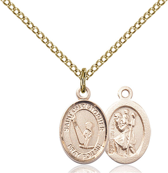 Gold Filled St. Christopher/Gymnastics Pendant