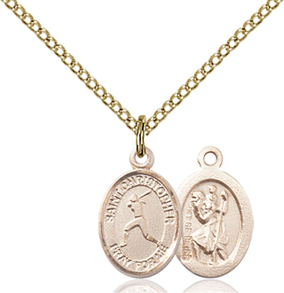 Gold Filled St. Christopher/Softball Pendant