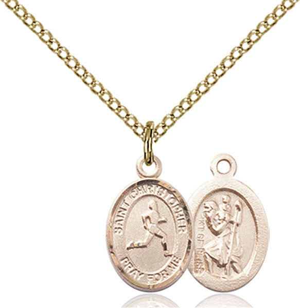 Gold Filled St. Christopher/Track & Field Pendant