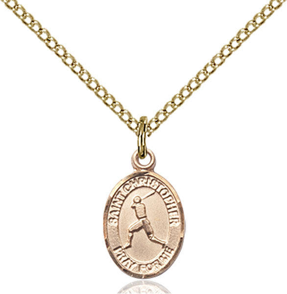 Gold Filled St. Christopher/Baseball Pendant