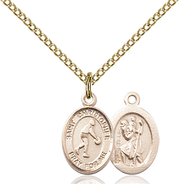 Gold Filled St. Christopher/Basketball Pendant