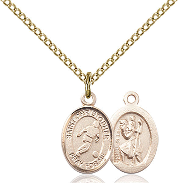 Gold Filled St. Christopher/Soccer Pendant