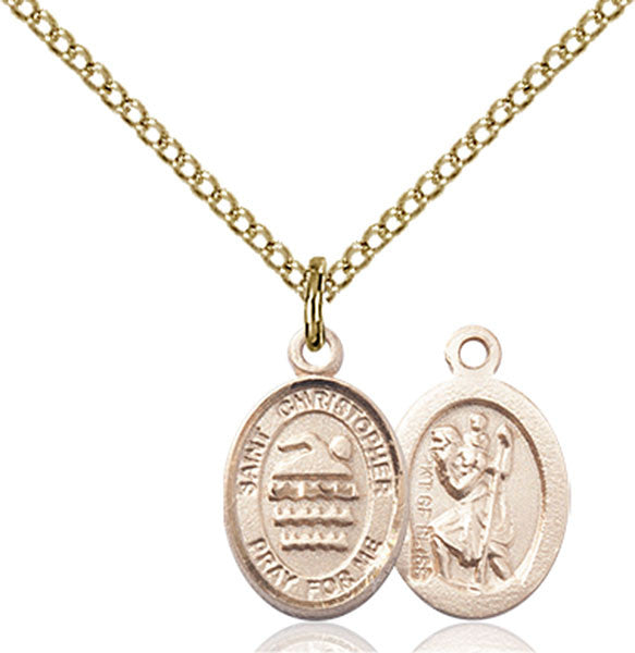 Gold Filled St. Christopher/Swimming Pendant