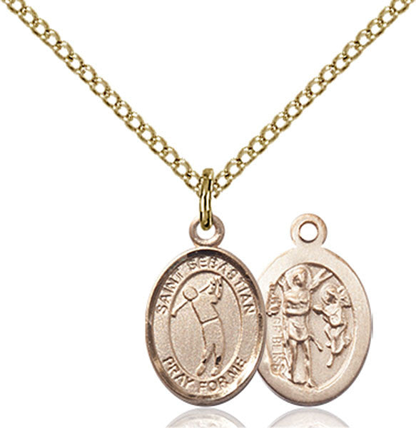 Gold Filled St. Sebastian/Golf Pendant