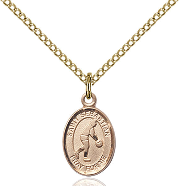 Gold Filled St. Sebastian/Basketball Pendant