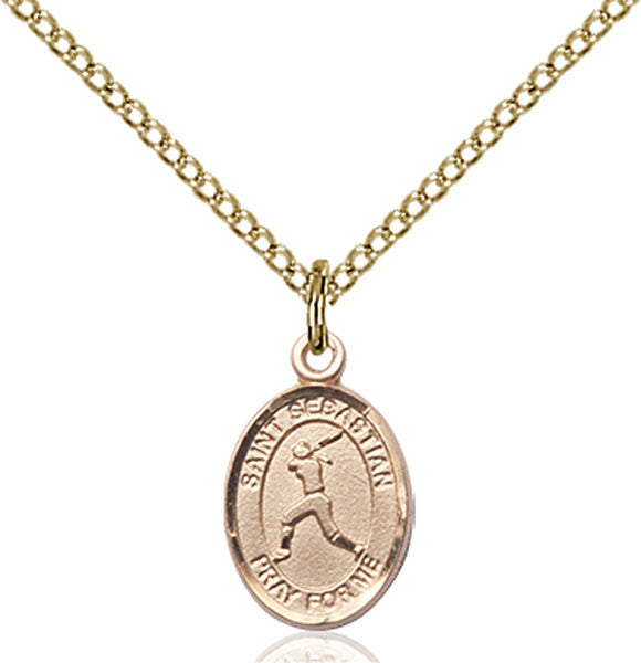 Gold Filled St. Sebastian / Softball Pendant