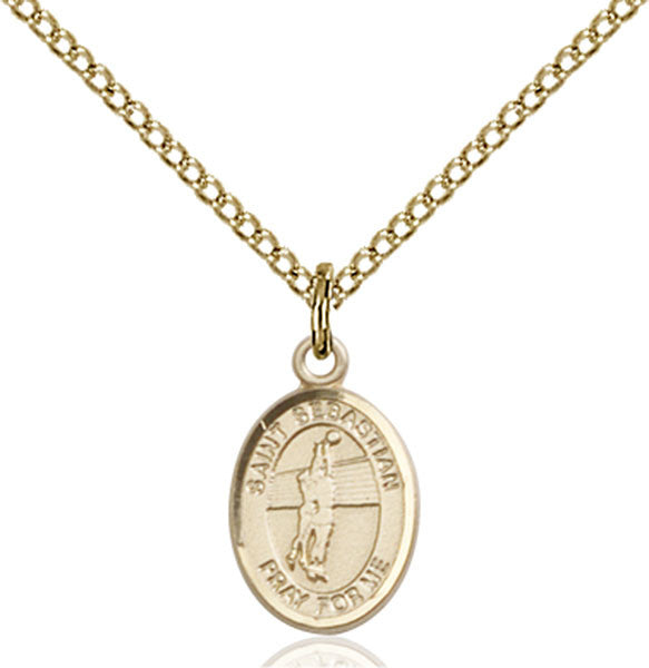 Gold Filled St. Sebastian / Volleyball Pendant