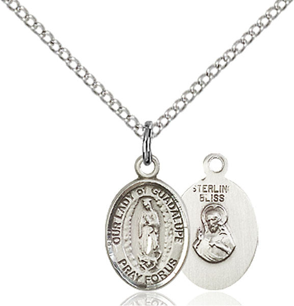 Sterling Silver O/L of Guadalupe Pendant