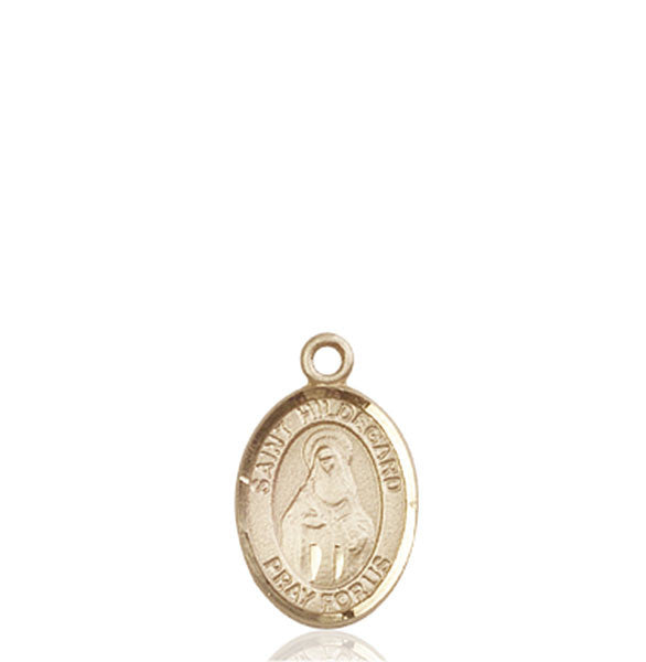 Medalla de oro de 14 quilates de Santa Hildegarda Von Bingen