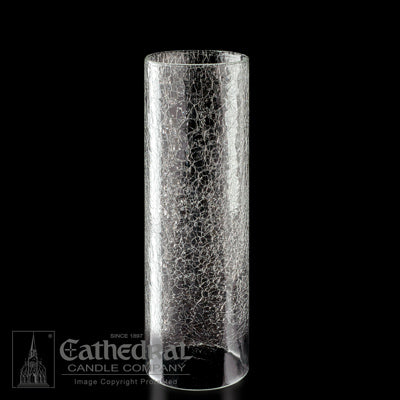 Crackle Glass Globe Cylinder | 4 x 12 - Crystal