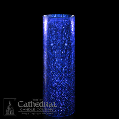 Crackle Glass Globe Cylinder | 4 x 12 - Blue