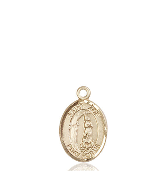 Medalla de Santa Zoe de Roma en oro de 14kt