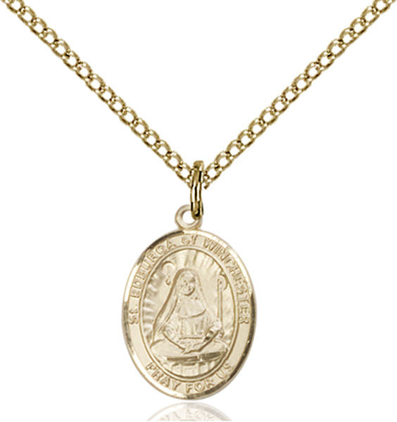 Gold Filled St. Edburga of Winchester Pendant