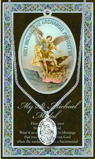 St. Michael Necklace & Chain with Picture Folder