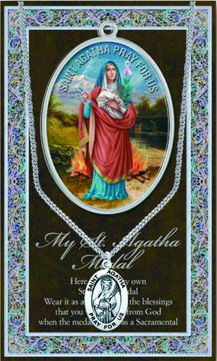 St. Agatha Necklace & Chain with Picture Folder