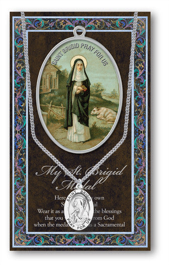 St. Brigid Necklace & Chain with Picture Folder