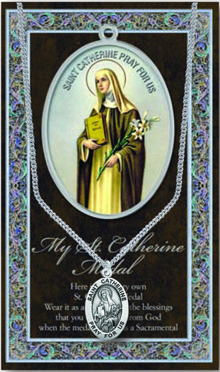 St. Catherine Necklace & Chain with Picture Folder