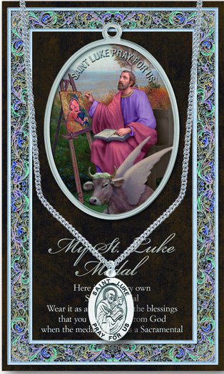 St. Luke Necklace & Chain with Picture Folder