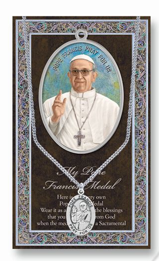 Collar y cadena del Papa Francisco con carpeta de imágenes