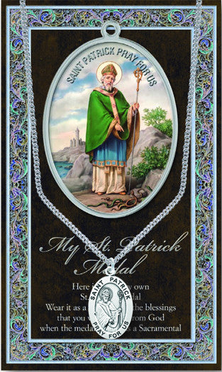 St. Patrick Necklace & Chain with Picture Folder