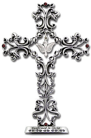 5 In Blessings On Your Confirmation Filigree Standing Cross Gift Boxed
