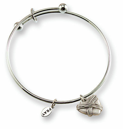 Wrapped Heart Adjustable Wire Bangle