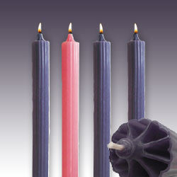 1 1/2 X 15" 100% Advent Set 3 Purple 1 Pink Candles Dadant (net) - St. Cloud Book Shop