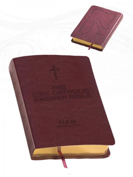 The NEW Catholic Answer Bible Librosario NABRE (Borgoña) Letra grande