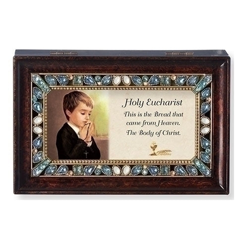 First Communion Brown Music Keepsake Box
