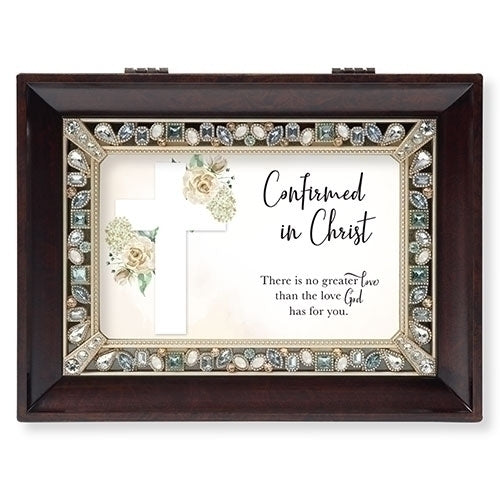 Confirmation Brown Music Keepsake Box