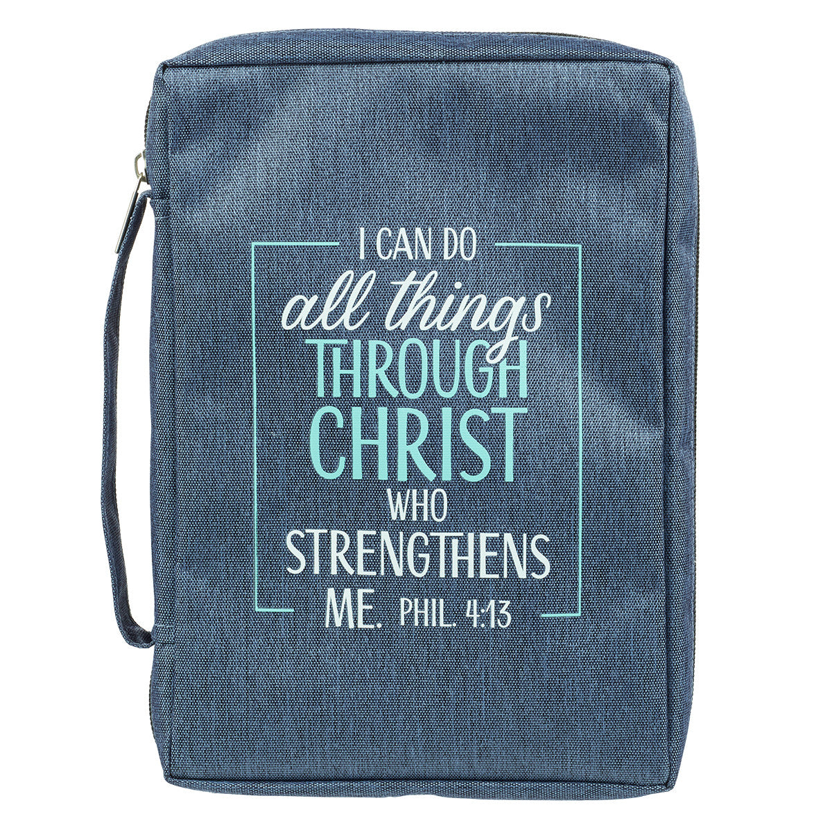 Puedo hacer todas las cosas Cubierta de la Biblia de lona polivinílica azul - Filipenses 4:13