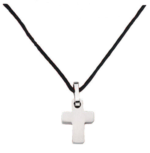 Pewter Cross W/18" Black Cord