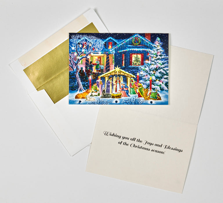 Box Nighttime Nativity Christmas Cards