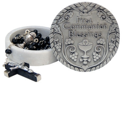 First Communion White Corian Keepsake Box