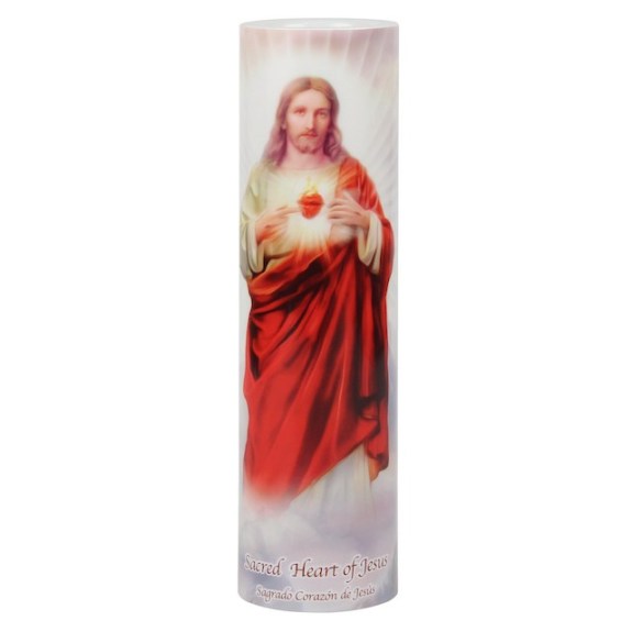LED Candle – Sacred Heart of Jesus