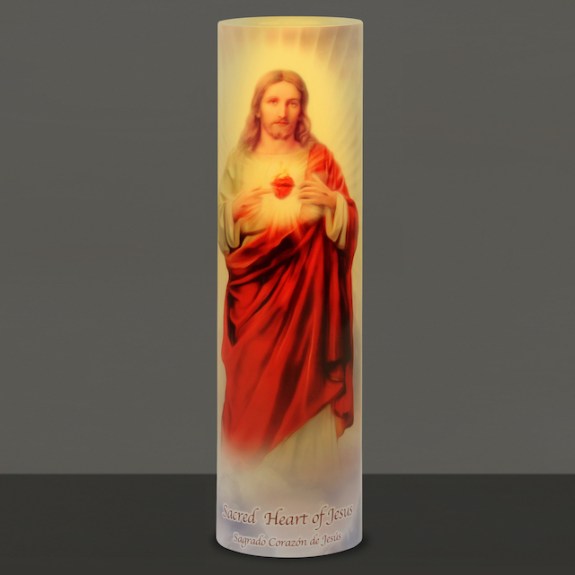 LED Candle – Sacred Heart of Jesus