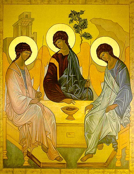 The Old Testament Trinity Icon Reproduction on Wood